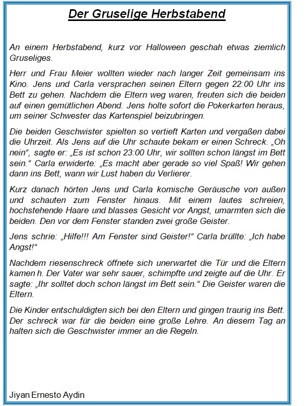 der gruselige herbstabend